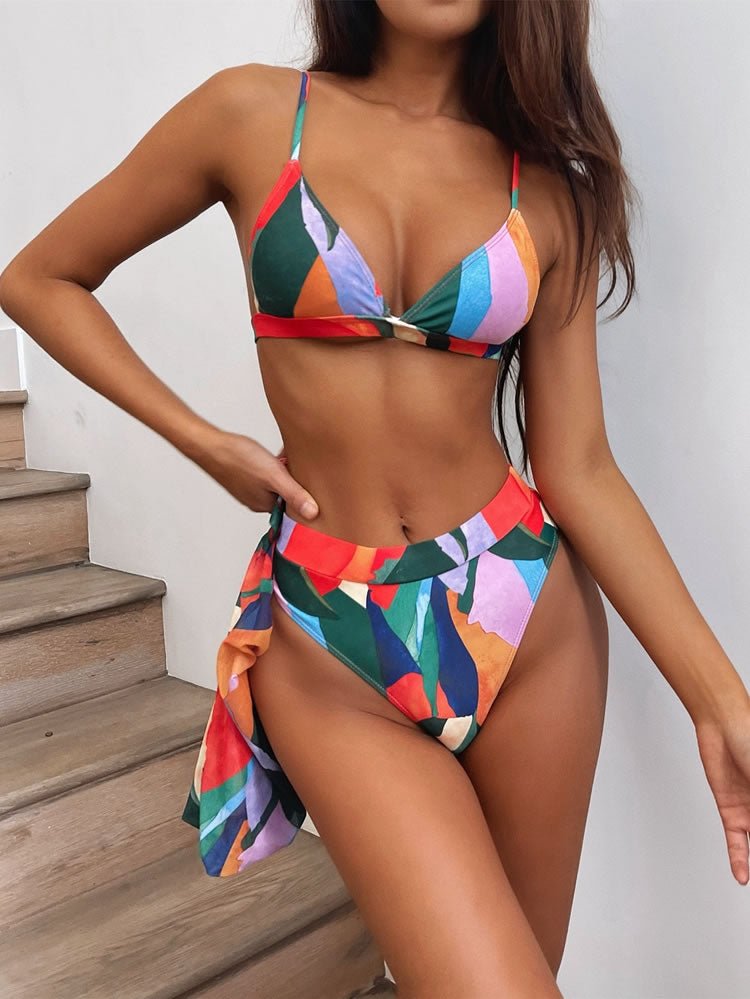 3pack Allover Graphic Micro Triangle Bikini Swimsuit - Late Night Lingerie