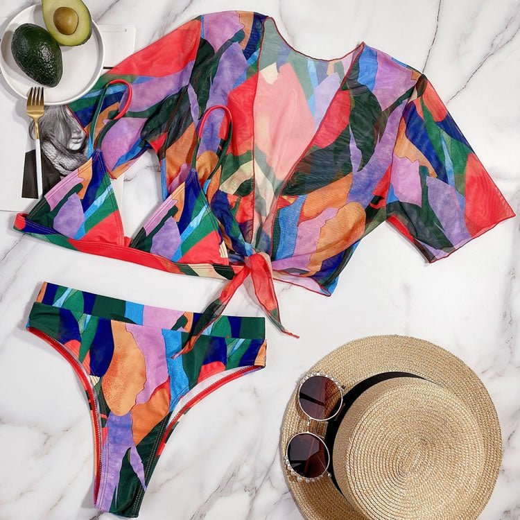 3pack Allover Graphic Micro Triangle Bikini Swimsuit - Late Night Lingerie