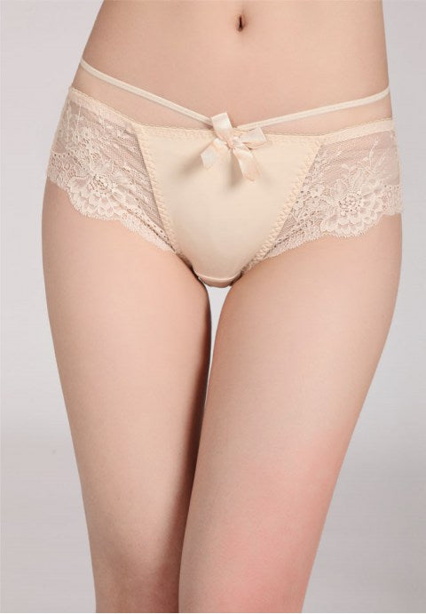 Sexy Hollow Sheer Floral Lace Panel Strappy Panty