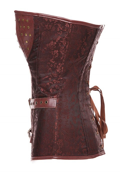 Retro Steampunk Faux Leather Corsets Bustiers Top