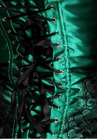 Green Classical Lace Overlay Corset