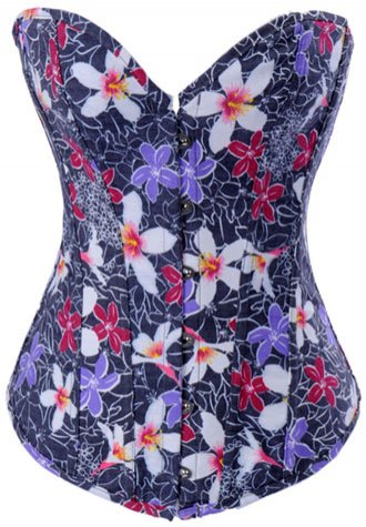 Flowers Denim Corset