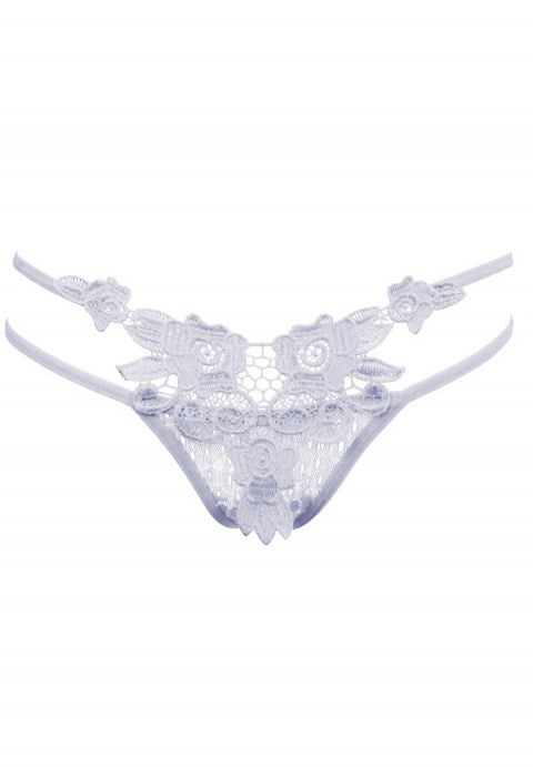 Dual Banded Floral Lace G-string