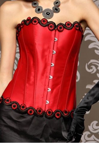 Beautiful Embroidered Floral Edge Corset