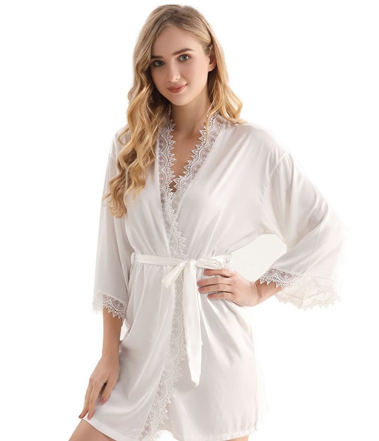 Bring Your Passion Lace Satin Robe - Late Night Lingerie