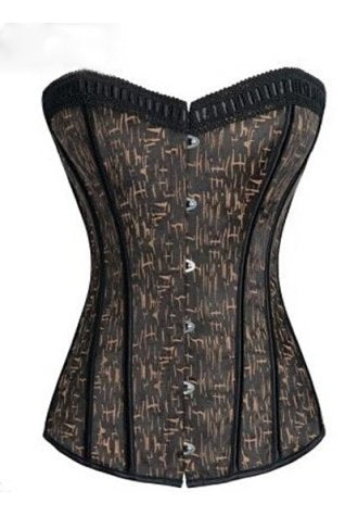 Gothic Grunge Print Overbust Corset