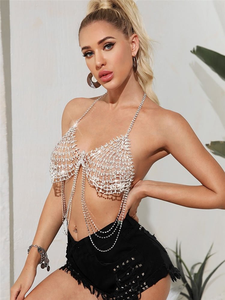 Diamonds Dancing Rhinestone Bra - Late Night Lingerie