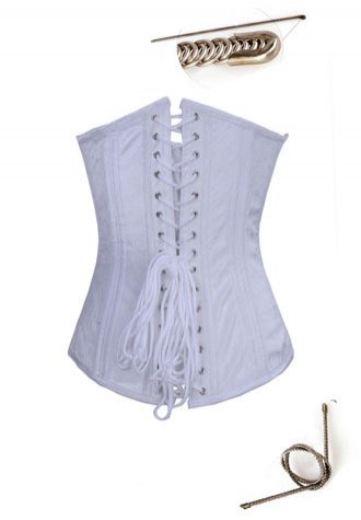 Long LIne Steel Boned Bridal Velvet Zipper Corset - Late Night Lingerie