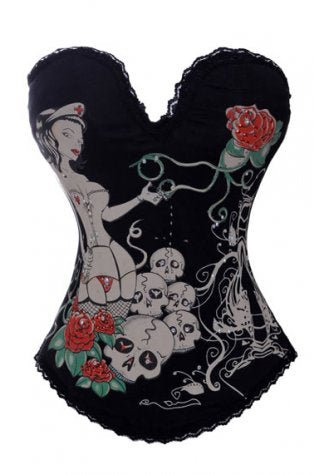 Magic Printed Burlesque Corset - Late Night Lingerie