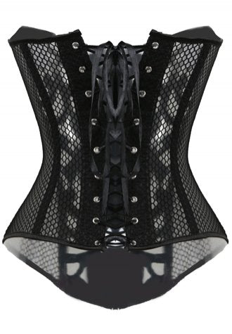 Aesthetic Gothic 12 Steel Bones Full Mesh Overbust Corset with Tong