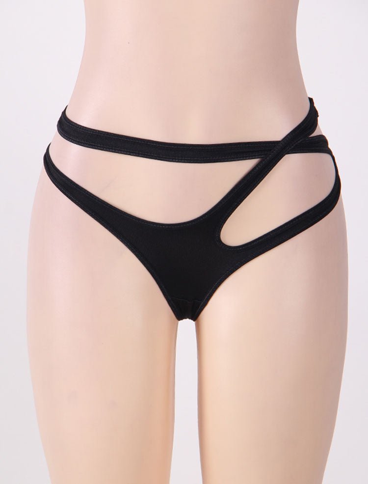 Plus Size Black Open Waist ladies Underwear - Late Night Lingerie