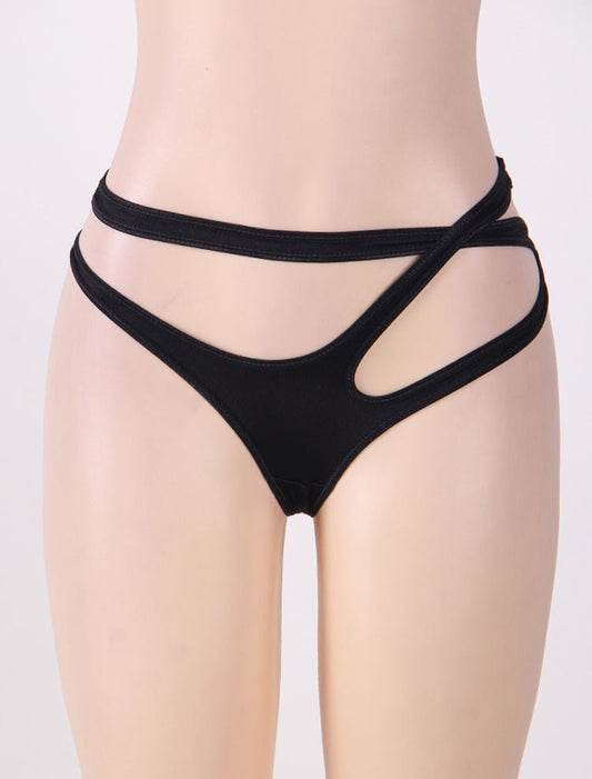 Plus Size Black Open Waist ladies Underwear - Late Night Lingerie