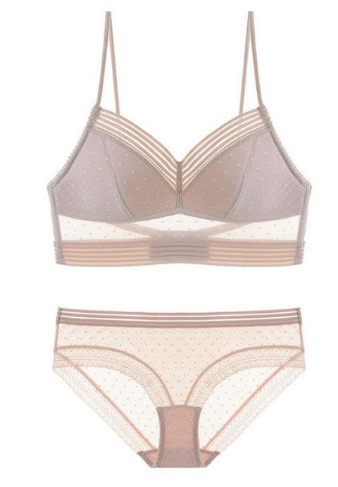 Polka Dot Mesh Bralette Set - Late Night Lingerie