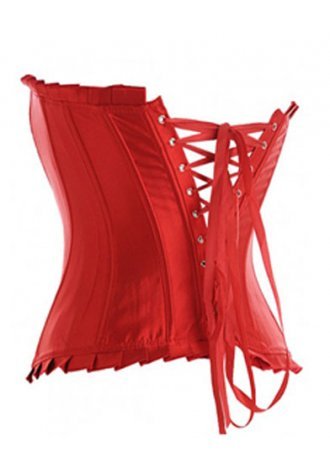 Red Classic Broadway Sequins Long Line Corset Bustier - Late Night Lingerie