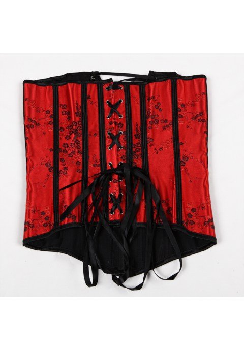 Red Laced Bust Overbust Corset Bustier - Late Night Lingerie