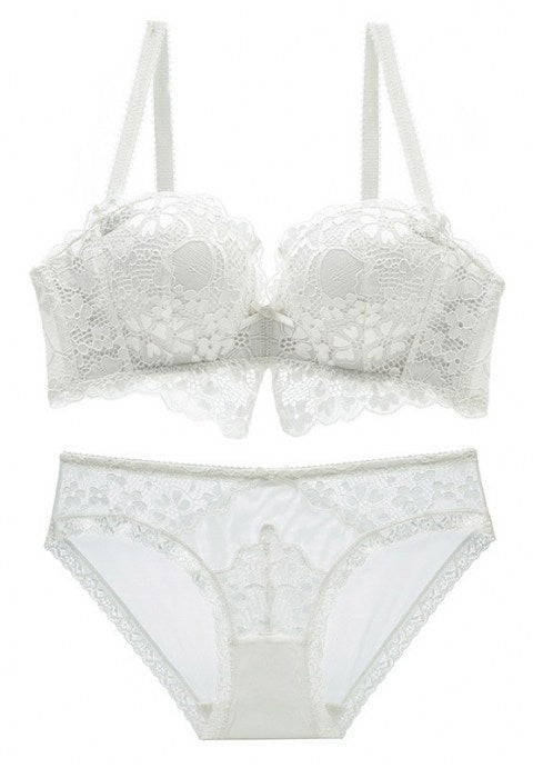 Sexy Floral Lace Push Up Bra and Panty Set - Late Night Lingerie