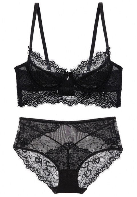 Sexy Unlined Floral Lace Underwire Bra Set - Late Night Lingerie