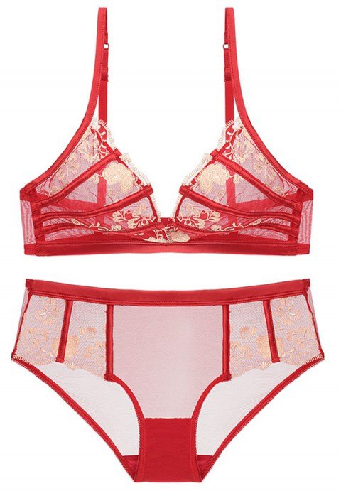Sexy Wire Free Bra Transparent Lace Bra Set - Late Night Lingerie