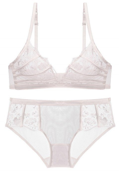 Sexy Wire Free Bra Transparent Lace Bra Set - Late Night Lingerie