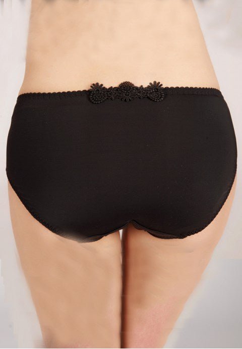 Sheer Mesh Panel Floral Embroidered Panty - Late Night Lingerie