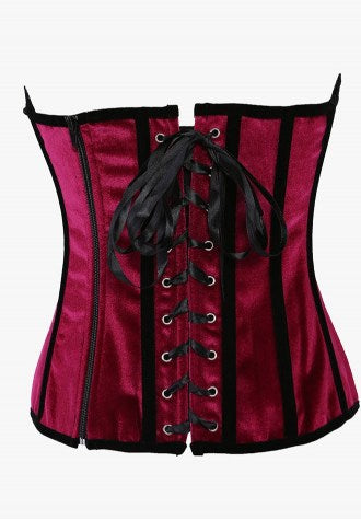 Satin Deep V Embroidered Corset