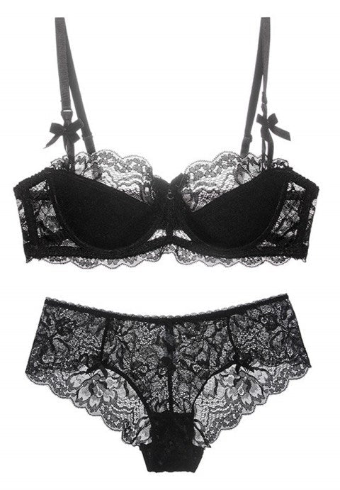 Unlined Lace Bra And Panty - Late Night Lingerie