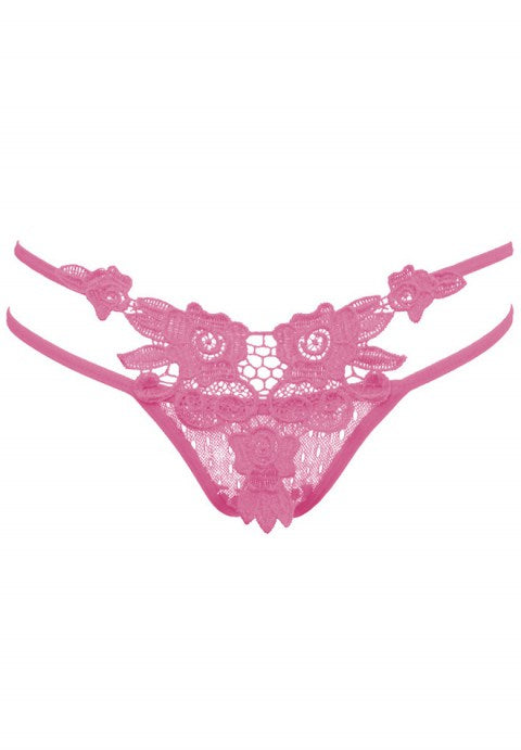 Dual Banded Floral Lace G-string