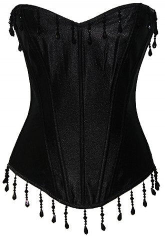 Black Mysterious Frilly Low Bust Corset Bustier